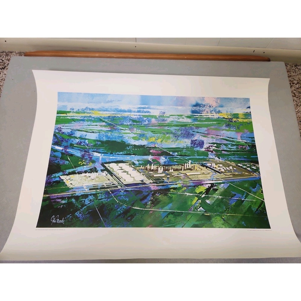 John Moodie for Gulf Oil Corp. "Venice, LA" 24x18 Lithograph Print